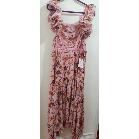 Rosevelvet PLUS SIZE SLEEVELESS RUFFLE SQUARE NECK FLORAL MAXI DRESS - Picture 4 of 10